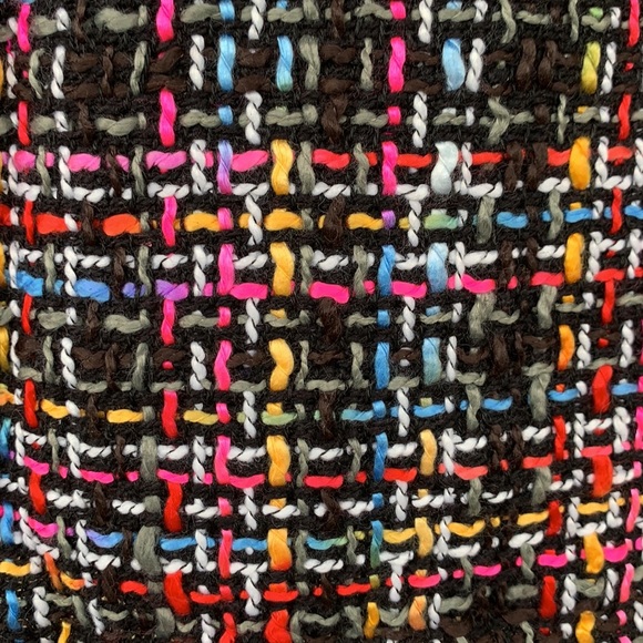 Blush Noir Black Blue Multicolor Tweed Wrap Skirt NWT - Picture 13 of 16